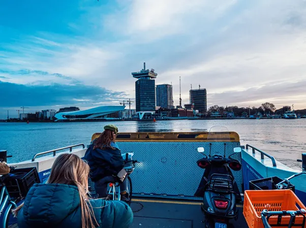 The view of Amsterdam Tower, Noord, from the (free) ferry