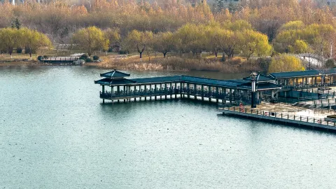 Qishenghu Park attraction in Zibo