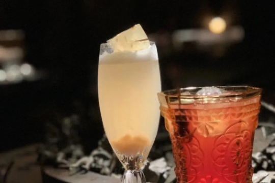 sachin and babi light blue dress THE IRON FAIRIES | Top 3 Must-Visit Bars in Lan Kwai Fong | Ashley Sutton's  Magical Iron Fairies Themed Concept Bar | Live Bands/Local DJ Performances main image 1