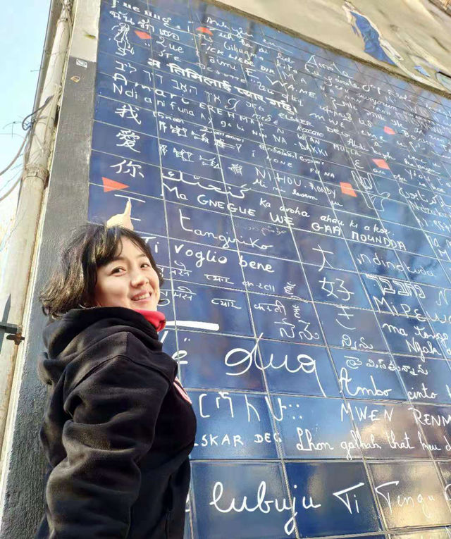 Visiting the Wall of Love at Paris