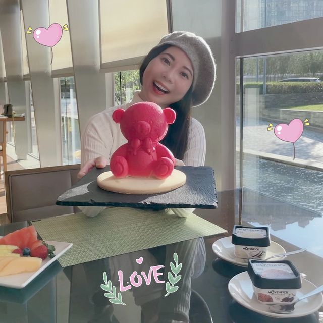 CP值高情人節餐+粉紅熊蛋糕～浪漫打卡