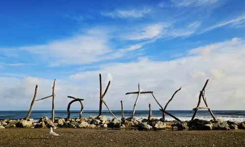 Hokitika Beach Sign