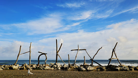 Hokitika Beach Sign