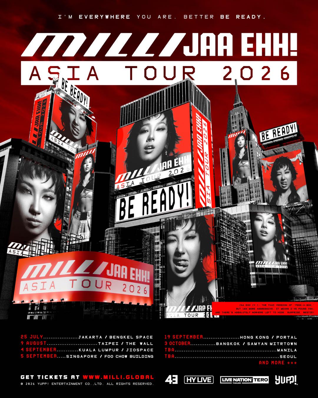 Hong Kong | MILLI JAA EHH! ASIA TOUR 2026 - HONGKONG | PORTAL