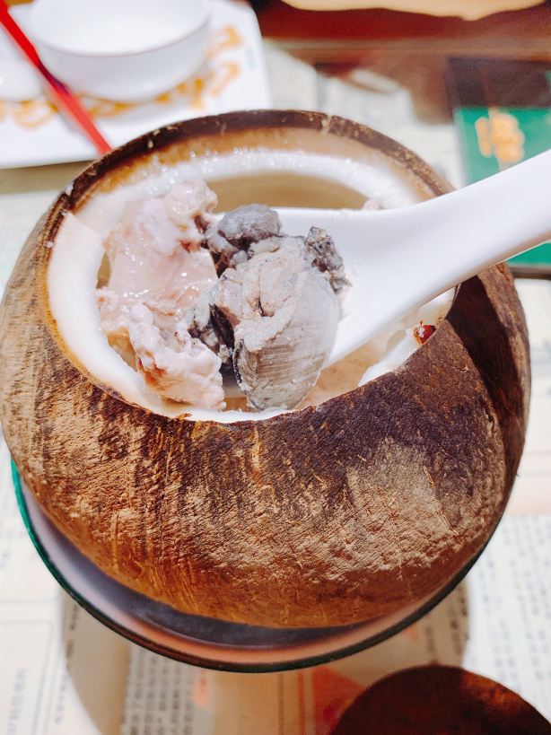 原只椰子乌鸡炖老鸽