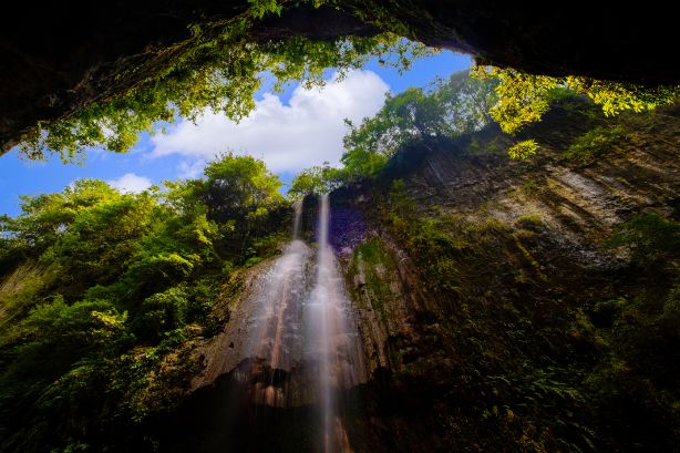 Colorful Yellow Dragon Waterfall