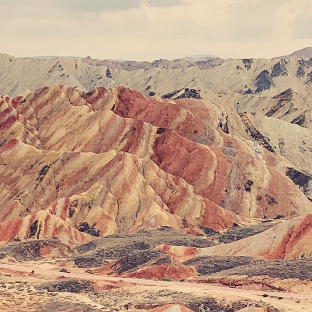 Rainbow mountains at Zhangye. So stripy!