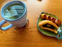 お茶、お菓子