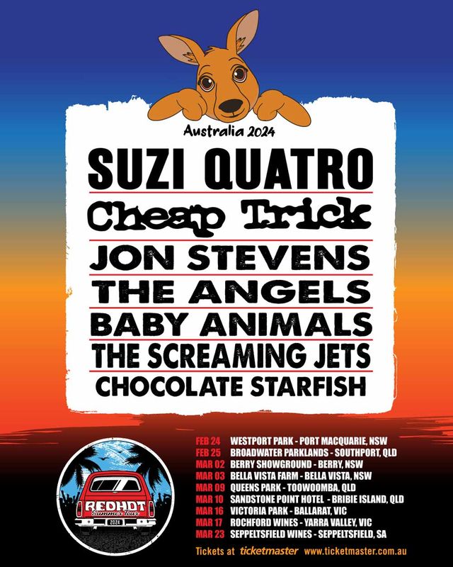 Suzi Quatro, Cheap Trick, Jon Stevens, The Angels, and 2 more… at Rochford Wines (March 17, 2024) | Rochford Wines Yarra Valley