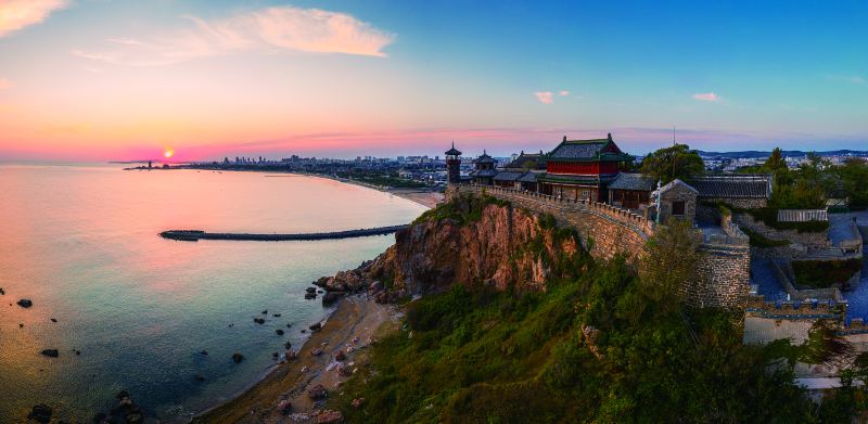 Sunrise Admiring Of Penglai Pavilion