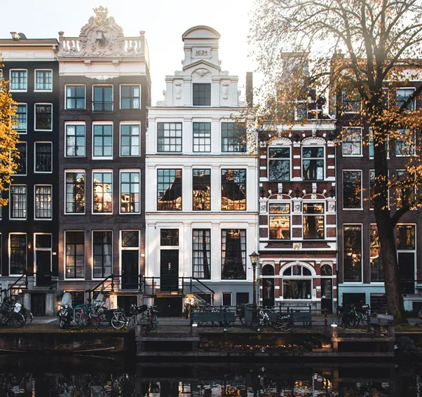 The famous Amsterdam townhouses