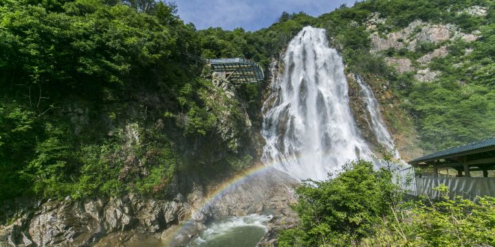 Rainbow Waterfall Scenic Spot In The Dabie Mountains