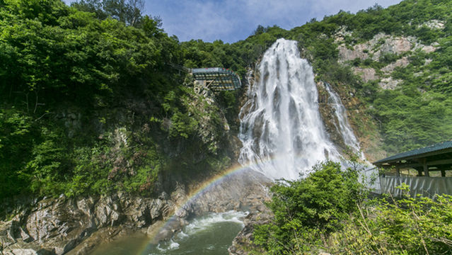 Rainbow Waterfall Scenic Spot In The Dabie Mountains