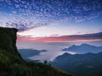 Phu Chi Fa lookout at sunrise and sunset