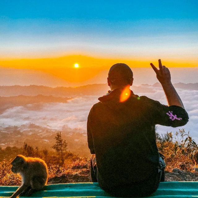 Beautiful sunrise from top of Mt. Batur 