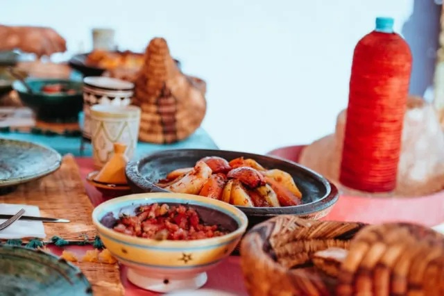 A variety of Moroccan food