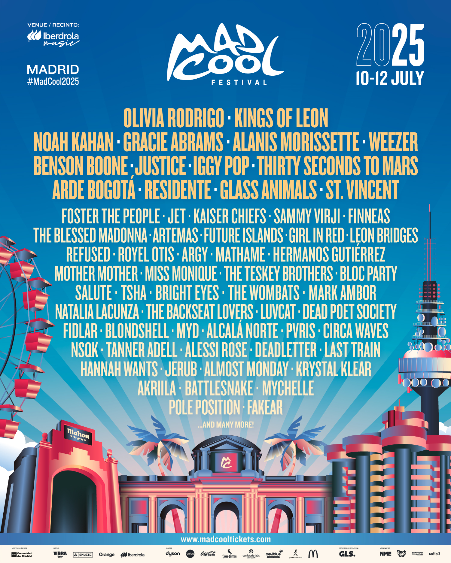 Mad Cool Festival 2025 Madrid Tickets, Dates & Itineraries
