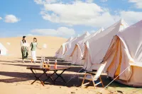 Tenggeli looks up at Starry Sky Camp