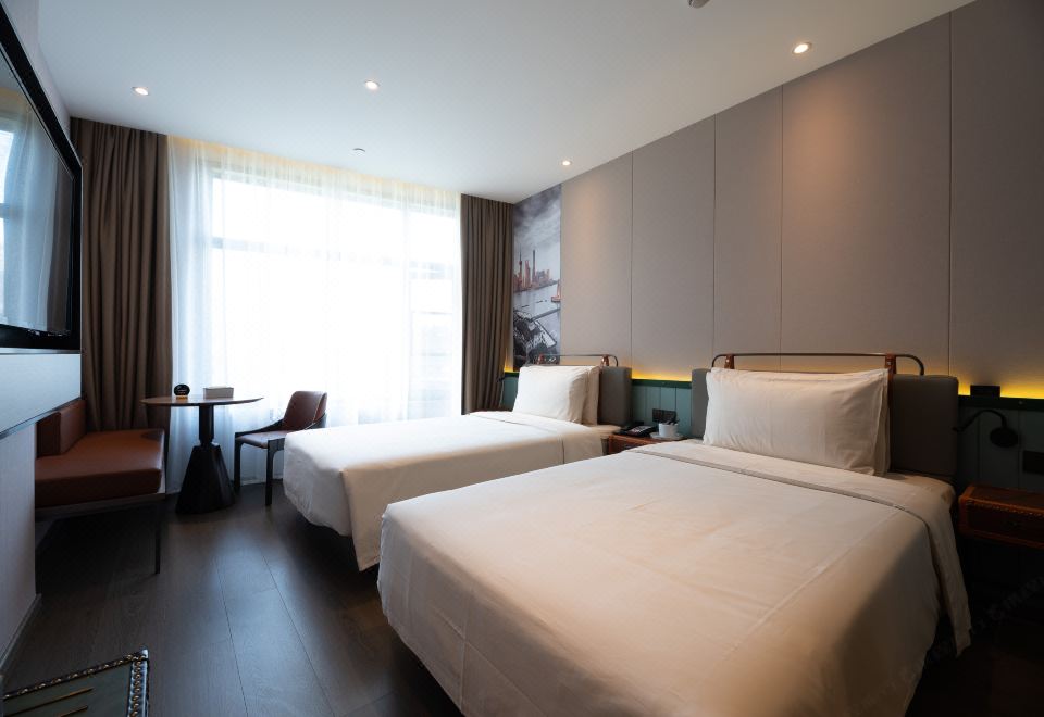 상하이 징안 쯔란박물관 아투어 라이트 호텔의 조식 뷔페 모습