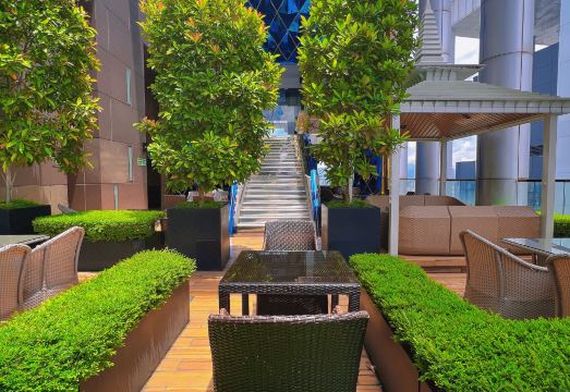 KLCC 지역 전경과 숙소 위치示意