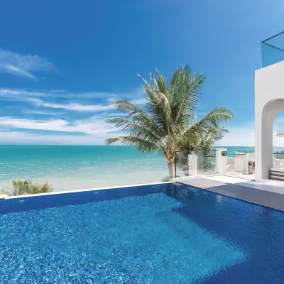 That sea in Sanya The sea infinity pool designer Meisu Hotele w pobliżu Tianya Haijiao