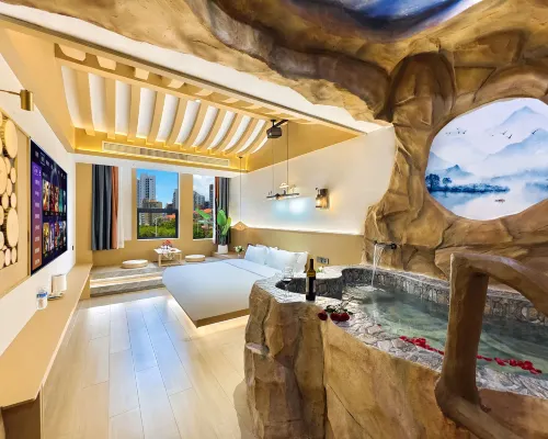 Pinmeiju Hot Spring Cinema Hotel (Dujiangyan Scenic Area South Bridge Branch) 都江堰のホテル