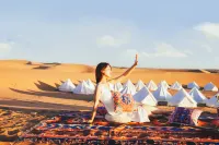 Tenggeli looks up at Starry Sky Camp