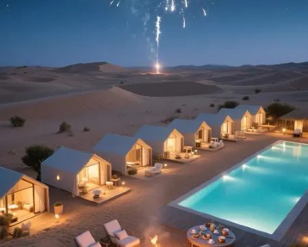 The desert camping hotel of the proprietress of Shapotou, Zhongwei Hotels in Zhongwei