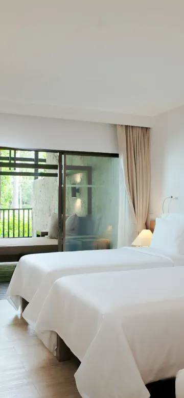 ห้องสตูดิโอเตียงแฝดพร้อมวิวสวน 