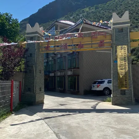 Overlapping ancient temple holy lake villa