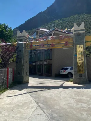 Overlapping ancient temple holy lake villa