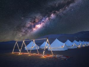 The other shore starry sky desert camping base