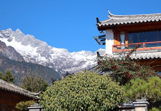 Lijiang Shanshui Tan Homestay의 아늑한 정원과 전통 가옥 외관
