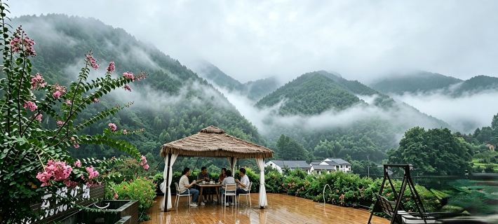 Yunti Xiaozhu·Chinese log wind view m Отели в г. Юньхэ