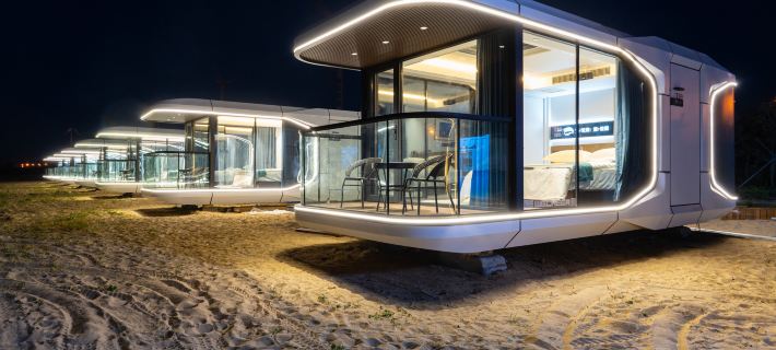 Sanmengji・Revisit the Sea Space Capsule Campground Hotels in Rongcheng