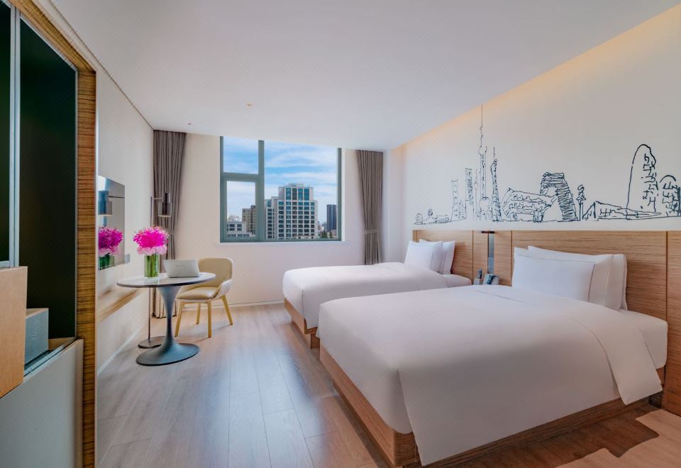 우르코브 바이 하얏트 상하이 징안 호텔의 현대적인 객실