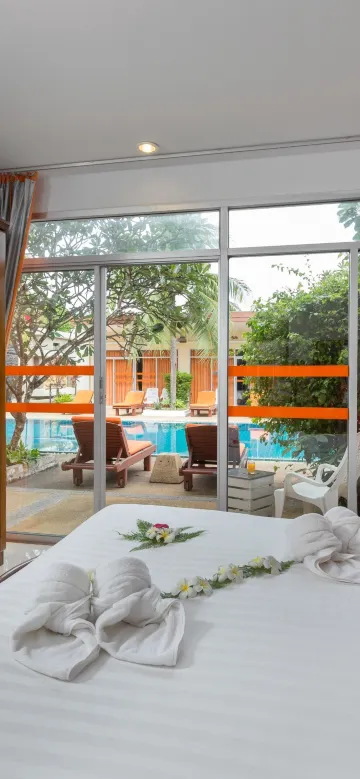 ห้องพักแบบ 1 ห้องนอนพร้อมทางลงสระว่ายน้ำ