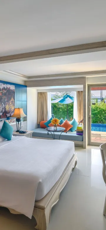 ห้องดีลักซ์พร้อมทางเข้าสระว่ายน้ำ