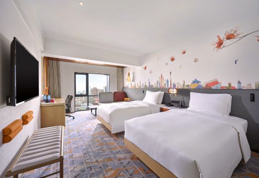 힐튼 가든 인 광저우 톈허의 편안한 객실