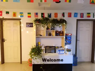 He and her youth hostel