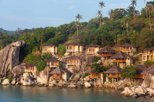 Koh Tao Relax Freedom Beach Resort - Bergblick