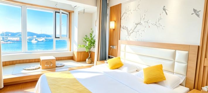 Muhai Lvsu Seaview Apartment (Development Zone Shibeiwan Water Park Branch) Dalian otelleri