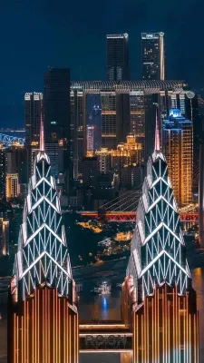 鄰度丨高空江景·LD雲端設計師酒店（重慶解放碑步行街洪崖洞店） 鄰近筷子街啤酒飲料批發部的酒店