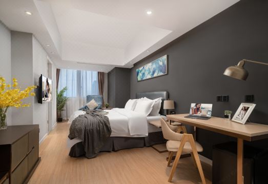 시타딘 레지던스 호텔 상하이 옌안시루의 깔끔한 조식 뷔페