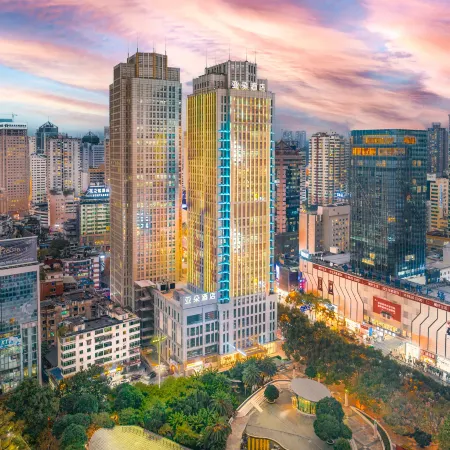 Atour Hotel, located above the fountain in Guiyang's Grand Cross Square