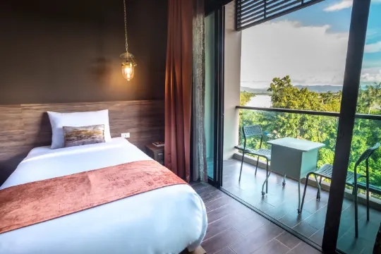 ห้องดีลักซ์ เตียงเล็ก 2 เตียง วิวสวน