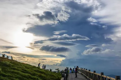 Stay in an outdoor tent at the Golden Summit of Wugong Mountain. Hotels near Wugong Mountain Scenic Area Hiking Trail