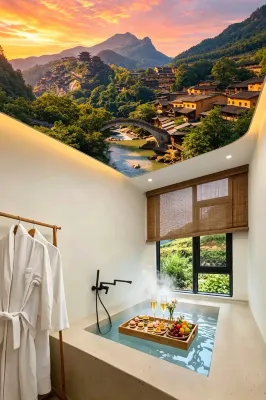Mountain Cluster Mountain · Sunrise Fairy Valley Villa Designer Garden Boutique Hotel - bar