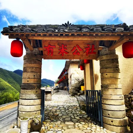 Terraced fields, hotels