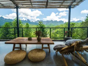 Forest homestay at sunrise
